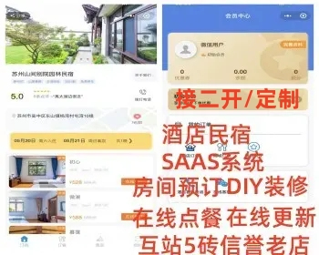 [在线更新]民宿酒店预定小程序客房宾馆客栈公寓一键在线预订约定入住房间点餐退房管理