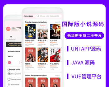 国际版省钱兄小说系统H5+APP 源码